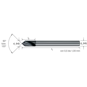 MIKRON 102419 0500 Mikrofúró, Tömör keményfém, 120°, TiAlN