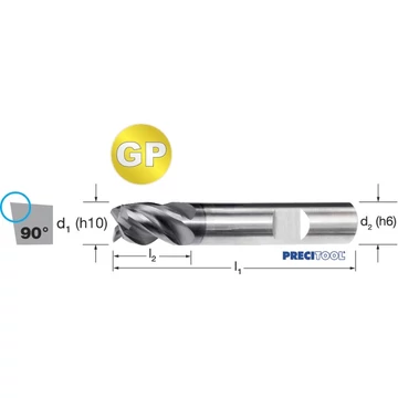 PREMUS 175585 10,00 Nagyteljesítményű maró-GP, rövid védő élletöréssel éles ALNOVA