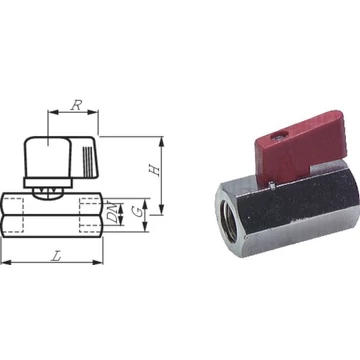 PRECITOOL 925825 0826 Mini golyóscsap G 1/2' (belső menet) PN 15