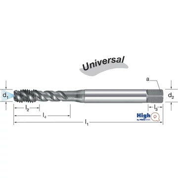 PREMUS 132264 M12 Gépi menetfúró HighQ, HSSCo-PM RSP50 Hardlube