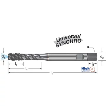 PREMUS 132267 M6 Gépi menetfúró HighQ, HSSCo-PM RSP50 TiCN