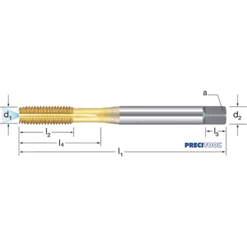 PREMUS 132674 M6 Gépi menetformázó, HSSE-Co5 TiN kenőhoronnyal IKZ 6GX