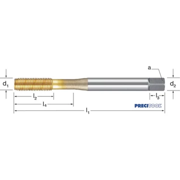 PREMUS 132695 M4X0,50 Gépi menetformázó, HSSE-Co5 TiN kenőhoronnyal