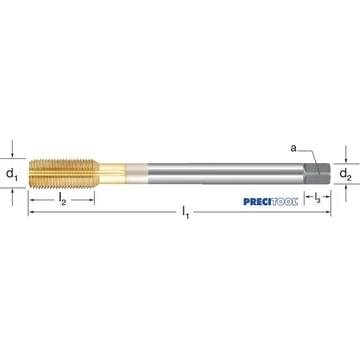 PREMUS 132697 1/8-28 Gépi menetformázó, HSSE-Co5 TiN kenőhoronnyal