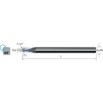 MIKRON 175210 1,80 Mikromaró, Tömör keményfém CrazyMill Cool, 1,5 × D, védő élletöréssel, eXedurSL