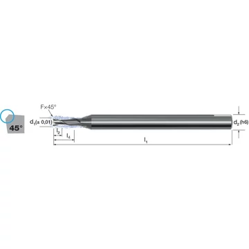 MIKRON 175212 0,30 Mikromaró, Tömör keményfém CrazyMill Cool, 3 × D, védő élletöréssel, eXedurSL