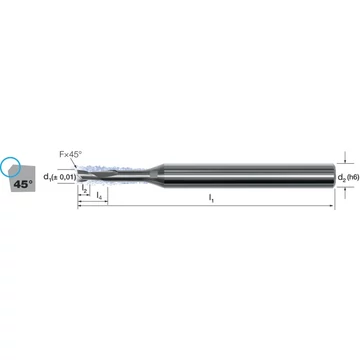 MIKRON 175214 0,40 Mikromaró, Tömör keményfém CrazyMill Cool, 5 × D, védő élletöréssel, eXedurSL