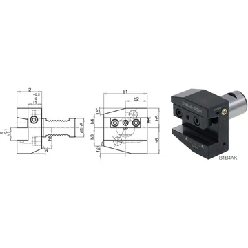 PREMUS 235003 30X20X40 Szerszámtartó CNC esztergagéphez, Radiális, jobbos rövid / fej feletti balos rövid, szorítóékes befogással