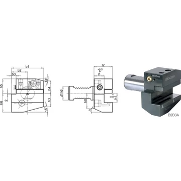 PREMUS 235005 40X25X44 Szerszámtartó CNC esztergagéphez, Radiális, balos rövid / fej feletti jobbos rövid