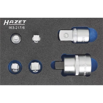 HAZET 519592 163-217/6 Műhelykocsi betét, Adapter készlet, 1/4" und 3/8" és 1/2", 6 részes