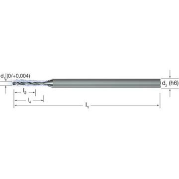 MIKRON 102466 0100 Mikrofúró, CrazyDrill SST-Inox, 8 × D, eXedur, integrált belső hűtéssel