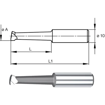 SWISS TOOLS 2390440001 Tartozékok orsószerszámhoz, Kiesztergáló kés keményfém éllel, Ø 3,0 - 19,0