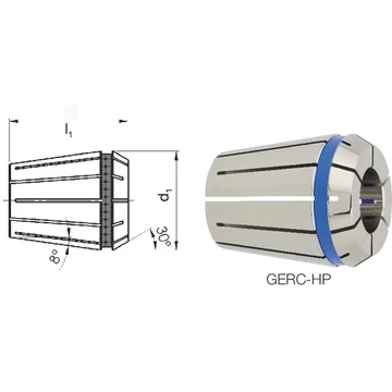 FAHRION 248423 1,0 Tartozékok ER szorítópatronos befogóhoz , Precíziós szorítópatron Protect 4008E GERC11-HP, befogási tartomány 1,0 - 7,0 mm