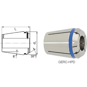 FAHRION 248436 4,0 Tartozékok ER szorítópatronos befogóhoz , Precíziós szorítópatron Protect 429E GERC25-HPD, befogási tartomány 3,0 - 10,0 mm