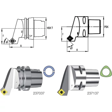 SWISS TOOLS 237037 4012L Késszár, HSK T, 90°/45° SSSC L/R