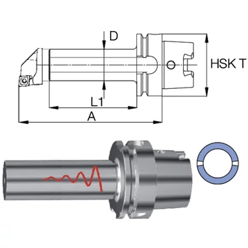 SWISS TOOLS 237181 6332X185 Furatkés, cserélhető fejhez, rezgéscsillapított