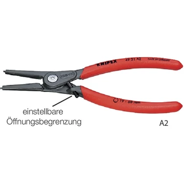 KNIPEX 554169 A1 Seeger-gyűrű fogó, egyenes, nyitáshatárolással