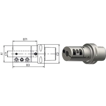 SWISS TOOL 237156 6310 Fúrórúd tartó, HSK T, rezgéscsillapító