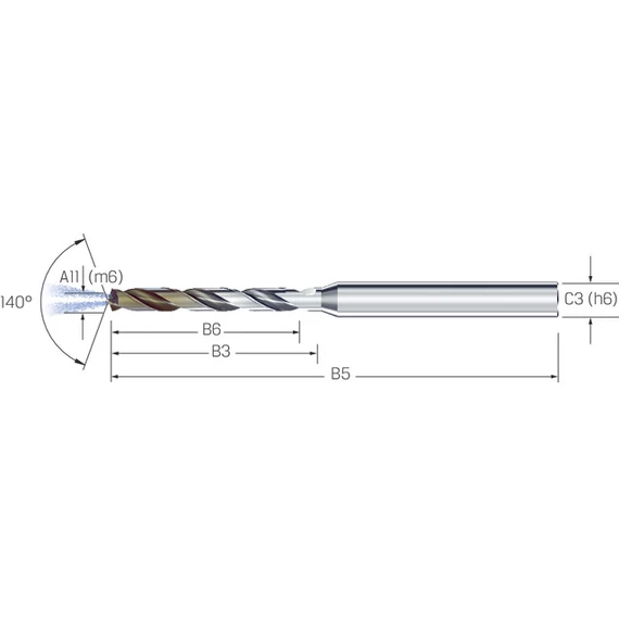 Kleinstbohrer VHM 6xd Titán CD Cool Ti 4,90 mm, Micron