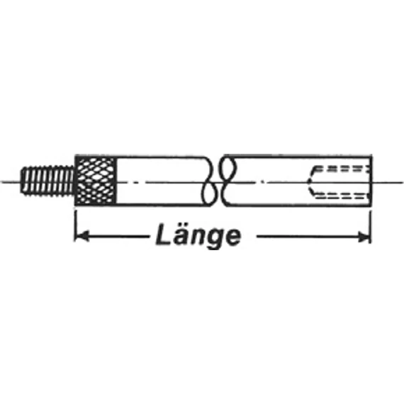 Mérőérintkező hosszabbító mérőműszerhez M 2.5 csatlakozómenettel  M 2,5