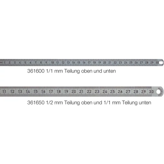 BMI 3616501000 Acél mérőléc, rozsdamentes acélból osztás mm/ 1/2 mm