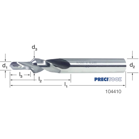 PREMUS 104410 M10 Rövid Fúró lépcsős, HSS 90° finom