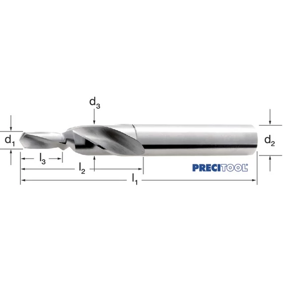 PREMUS 104420 M3 Rövid Fúró lépcsős, HSS 90° közepes