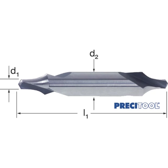 PREMUS 105080 1,00 Központfúró, HSS 60° R alak