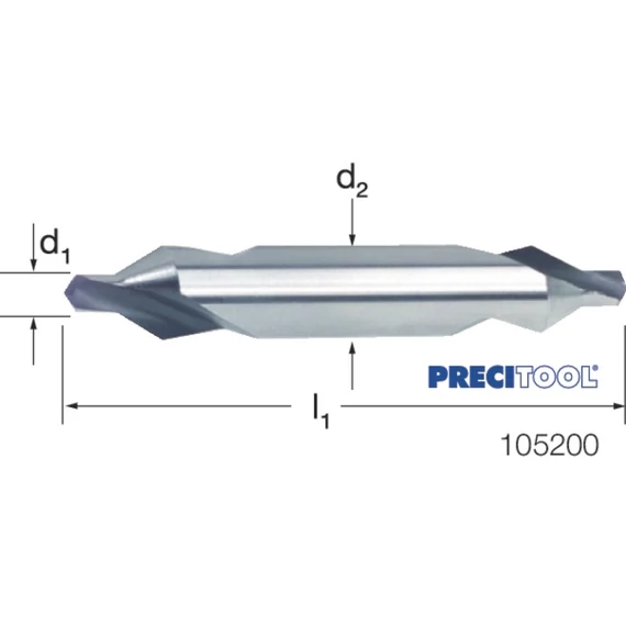 PREMUS 105200 1,60 Központfúró, HSS-Co 60° A alak