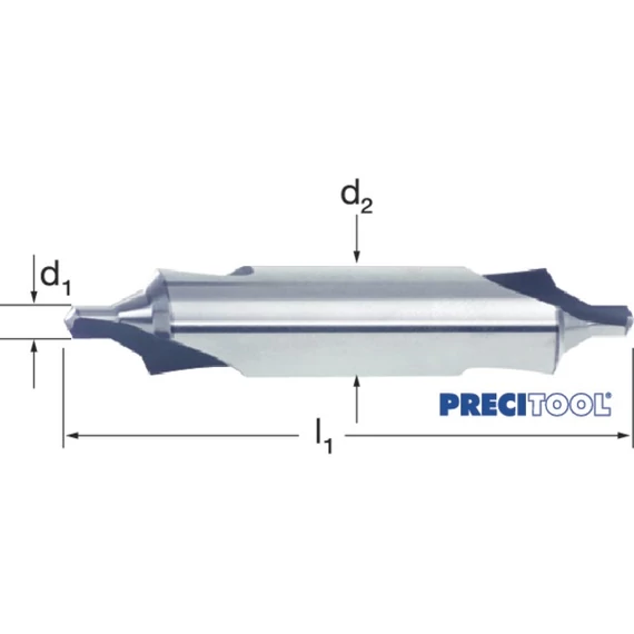 PREMUS 105300 6,30 Központfúró, HSS 60° védő süllyesztéssel B alak