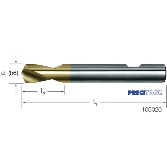 PREMUS 106020 12,0 NC központozó, HSS-Co 120° TiN