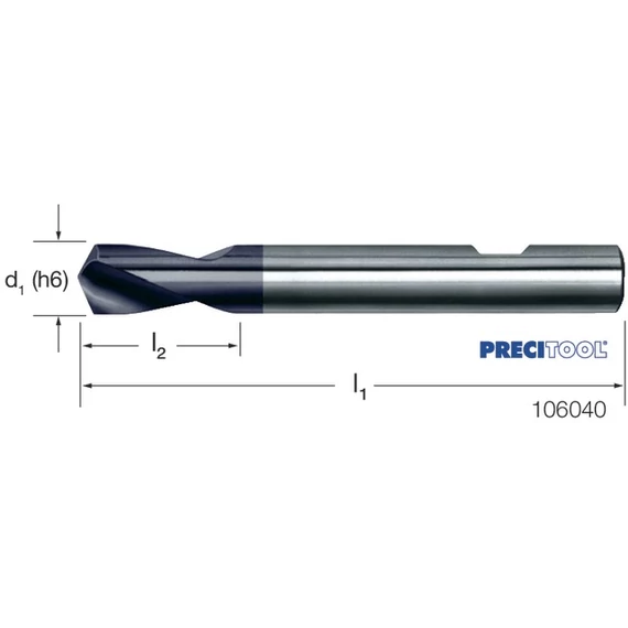 PREMUS 106040 6,0 NC központozó, HSS-Co 120° TiAlN