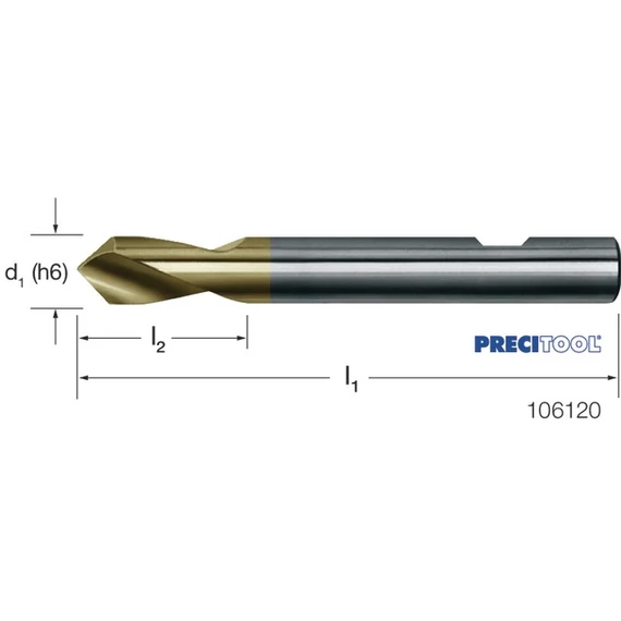 PREMUS 106120 8,0 NC központozó, HSS-Co 90° TiN