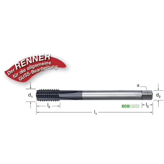 PRETEC 137310 M24 Gépi menetfúró, HSS-Co TiCN