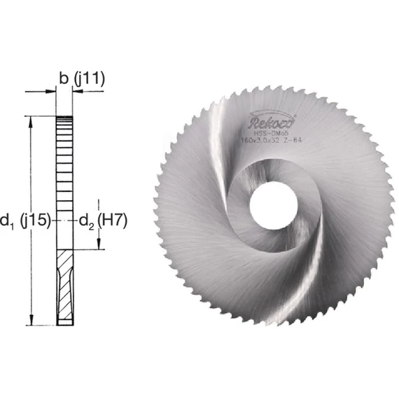 REKORD 150100 125X1,0X22 Fém körfűrésztárcsa, HSS B durva fogazás