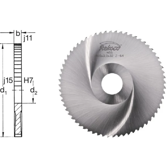 REKORD 150200 125X1,6X22 Fém körfűrésztárcsa, HSS C durva fogazás