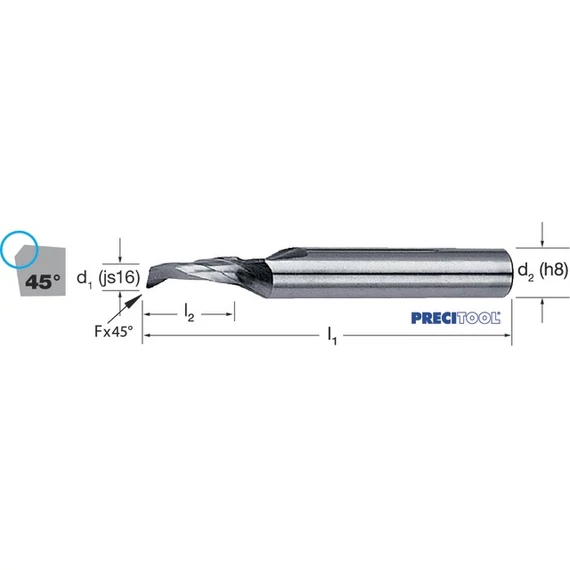 PREMUS 160000 3X60 Egyélű maró, HSS-Co élletöréssel ALU