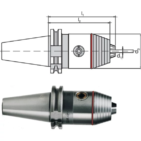 WTE 240681 CNC precíziós fúrótokmány, DIN 69871 A