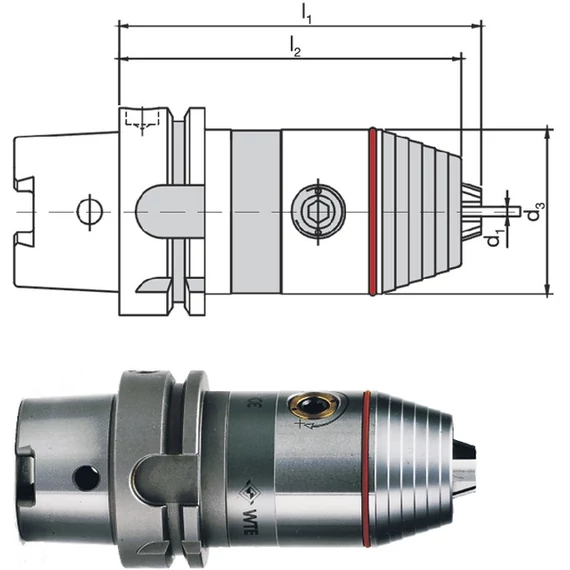 WTE 242320,875 CNC precíziós fúrótokmány, DIN 69893 A