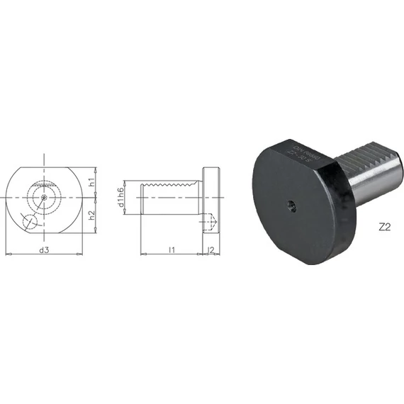 PRETEC 233800 Z220S Szerszámtartó CNC esztergagéphez, Záródugó acélból Z2 S alak