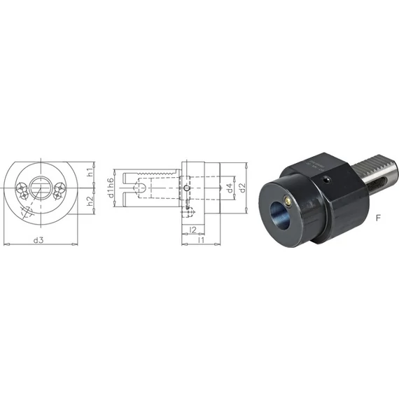 PRETEC 234300 F20MK1 Szerszámtartó CNC esztergagéphez, F alak