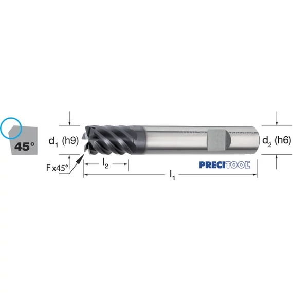 PREMUS 175605 5,0 Szármaró, Tömör keményfém rövid simító maró X-CEED