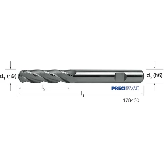 PREMUS 178430 10,00X40 Gömbmaró, Tömör keményfém extra hosszú