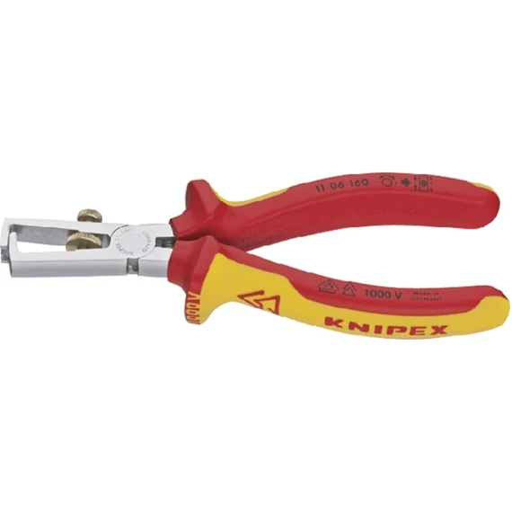 KNIPEX 554957160 VDE csupaszító fogó, krómozott, többkomponensű burkolattal