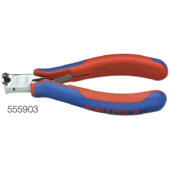 KNIPEX 555903 115S Elektronikai homlokcsípőfogó/ferdénvágó csípőfogó, tükörpolírozott, többkomponensű burkolattal