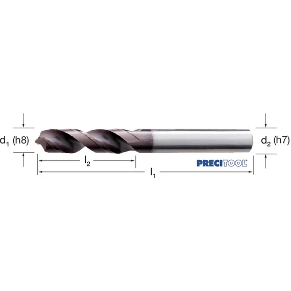PREMUS 100725 7,60 Csigafúró, HSS-Co TiAlN rövid PRECIdrill