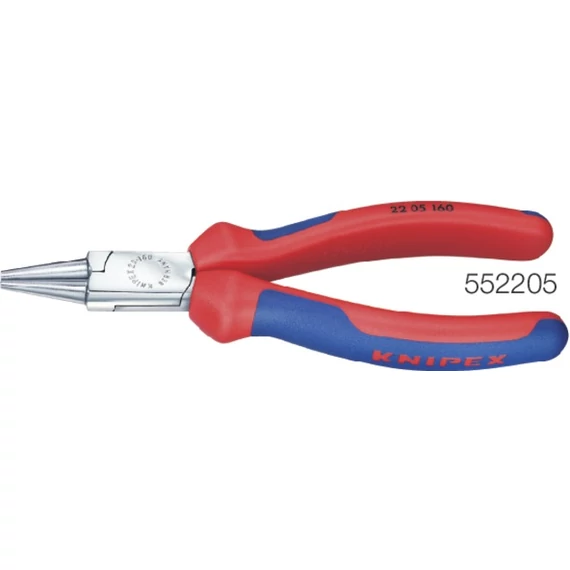 KNIPEX 552205140 Kerekcsőrű fogó, krómozott, többkomponensű burkolattal