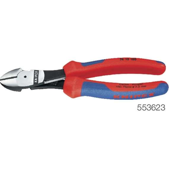 KNIPEX 553623180 Erő-oldalcsípőfogó, polírozott, többkomponensű burkolattal