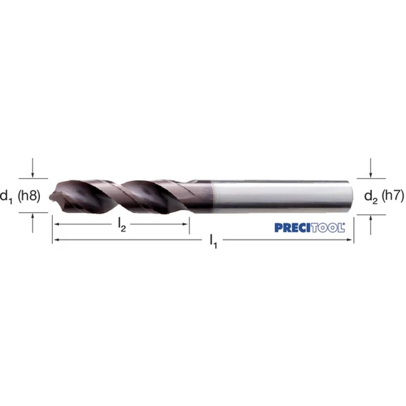 PREMUS 100725 13,50 Csigafúró, HSS-Co TiAlN rövid PRECIdrill