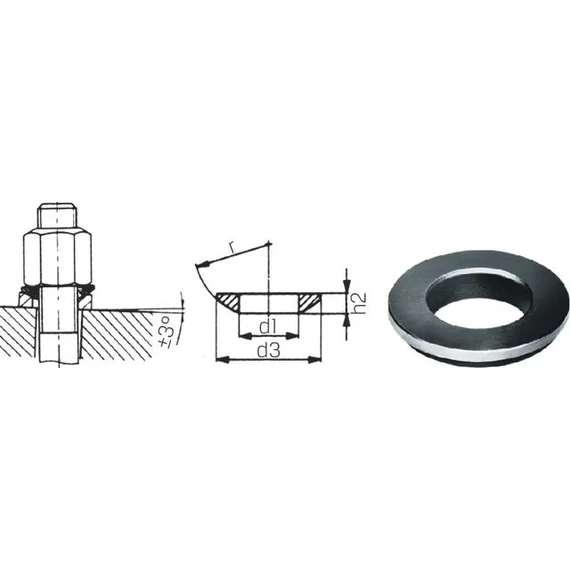 AMF 297860 M10 Lencsés alátét